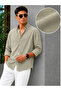 Fit Cut Cotton Linen, Breathable, Light Textured, Quick-Ironing, Button-Up Collar, Men's Linen Shirt