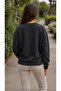 Women's Double Heart Printed Round Neck Long Sleeve Sweatshirt - 2