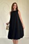 Black Comfort Balloon Dress - 2