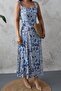 Blue Floral Viscose Dress - 3