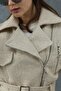 Beige Eyelet Cashmere Coat - 2