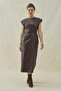 Brown Leather Knotted Dress