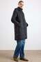 Removable Hooded Zipper Closure Large Size Quilted Coat Black 6901 - 5