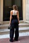 Navy Blue Corset Blouse Cargo Pants Set - 1048 - 7