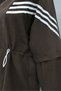 High Collar Striped Suit with Elastic Sleeves and Waist, Zipper Closure - Brown - 6