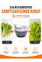 Practical Salad Dehydrator Manual Vegetable and Greenery Drying Apparatus with Large Transparent Container - 4