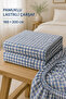 Cotton Elastic Sheet 160X200 cm Double Size Gingham Patterned with Full Elastic on 4 Sides - 2