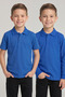 Boys' School Cobalt Blue Long and Short Sleeve Polo Collar T-Shirt Navy Blue Ribbed Waist Pants 3-Piece Top and Bottom Set - 2