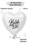 18 Inch Light Gray Heart Foil Balloon |   Bride to Be Printed |   Helyuma Compatible Bachelor Party Balloon