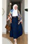 Women's Buckle Belted Parted Zippered Denim Skirt