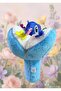 Blue Floral Plush Bouquet 40cm Large Size Hairy - 3