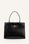 Women's Faux Leather Krok Crossbody Bag F6582Axns