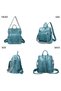 Blue Backpack Purse for Women PU Leather Womens Ladies Backpack Purse Fashion Travel Convertible Shoulder Bags Handbag - 3