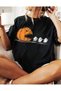 Pumpkin Halloween Detailed Short Sleeve Black Unisex Cotton Tshirt