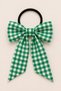 Gingham Tail Bow Ribbon Hair Clip Strong Elastic Hair Clip Set of 2 - 4