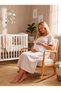 New Season Light Beige Muslin Fabric Easy Breastfeeding Design with Ruffle Sleeve Detail Summer 100% Cotton Maternity Nightgown - 4