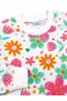 Girl's Cotton White Pink Floral Patterned Long Sleeve Seasonal Pajama Set - 4