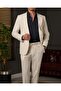 Slim Fit Men's Mono Collar Pocket Seersucker Fabric Jacket Pants Suit White T20102-07 - 4