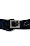 Women's Black Patterned Genuine Leather Belt - Darcy Handmade Design - Standard Size - 3
