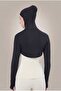 Fingerless Hooded Combed Cotton Half Bodysuit - Practical Hijab Undergarment - 3