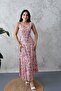 Pink floral viscose dress