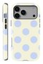 iPhone 17 Pro Blue Polka Dot Double Layer Full Covering Printing Glossy Protect Phone Case