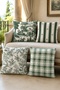 Set of 4 Cushion Covers with Green Flowers and Horses Pattern