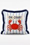Set of 4 Fringed Throw Pillow Covers with Striped Background and Lobster, Octopus and Fish Figures - 6
