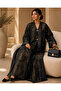Luxury Black & Gold Floral Jacquard Abaya with Elegant Gold Clasps - 3