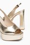 Women's Gold Platform High Heel Shoes - 6