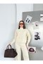 Women's Knitwear Double Set Turtleneck Long Sleeve Sweater Spanish Flared Pants Stylish Casual Combination - 4