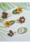 Back to School Handmade Set of 6 Organic Knitted Hair Clips Pinterest Models Hair Accessories Suitable for All Age Groups - 3
