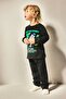 100% Cotton Glow-In-The-Dark Printed Long Sleeve Top Wide Cut Bottom 2-Piece Pajama Set Baby Boy - 2
