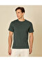 Men Olive Plain T-Shirt