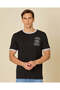 Men Black Printed Crew Neck T Shirt - 3