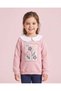 Girls Pink Floral Printed Sweatshirt