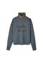 Çift parça görünüm işlemeli sweatshirt - 3