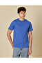 Men Blue Plain T-Shirt