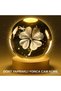 Zengezur Clover Plant Figured Led Illuminated Glass Globe with USB Wooden Stand (163556) Night Light - 5
