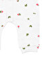 Baby Girl Ecru Green Tiny Floral Printed Snap Cuff Jumpsuit - 4