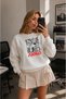 Women's Akoe Bird Printed Comfortable Fit Crew Neck White Sweatshirt - 3