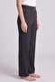 Women's Black Zipper Detail Viscose Trousers - 4