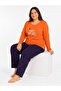 Plus Size Sweet Dreams Seasonal Orange Pajama Set - 2