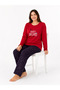 Plus Size Sweet Dreams Seasonal Red Pajama Set - 2