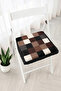 Large Plaid Square Patterned Fringed Zippered Chair Cushion - Patchwork and Retro Tassel Cushion - 2
