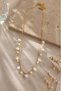 Real Pearl Steel Chain Necklace Women's Elegant Natural Pearl Stone Stylish Necklace - 2