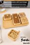 5-Piece Square Bamboo Snack Bowl with Stand - Coffee Side Serving Bowl with Lid Bamboo Bowl Breakfast Serving Bowl - 3