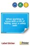 Safety Belt When Working in Places with a Risk of Falling Isg Warning Sign Sticker 50X70 cm