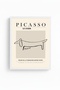 Minimalist Dog Pattern Painting with White Wooden Frame - Black-White |   Huhu1111