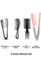 Miraculous Comb Wax Comb Hair Styling Set 4-Piece Comb Set Hair Straightening Comb Hair Styling Comb Magic Comb Hair Care Volume Comb Hair Brush and Comb Hair Straightener